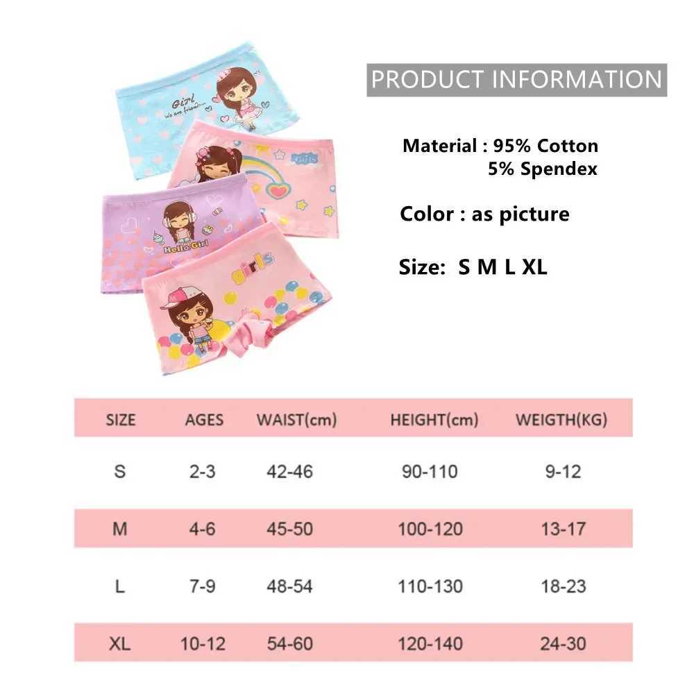 10Pieces/Lot Children Underwear Cotton Girls Panties Cute Kids Boxer Briefs Soft Pants 2-10Years Y240821