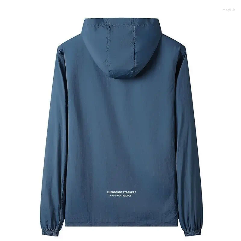 Men's Jackets Ultra-thin Breathable Ice Silk Sun-protective Jacket For Summer Cooling Anti-uv Hooded Skin-wearable Sports Coat