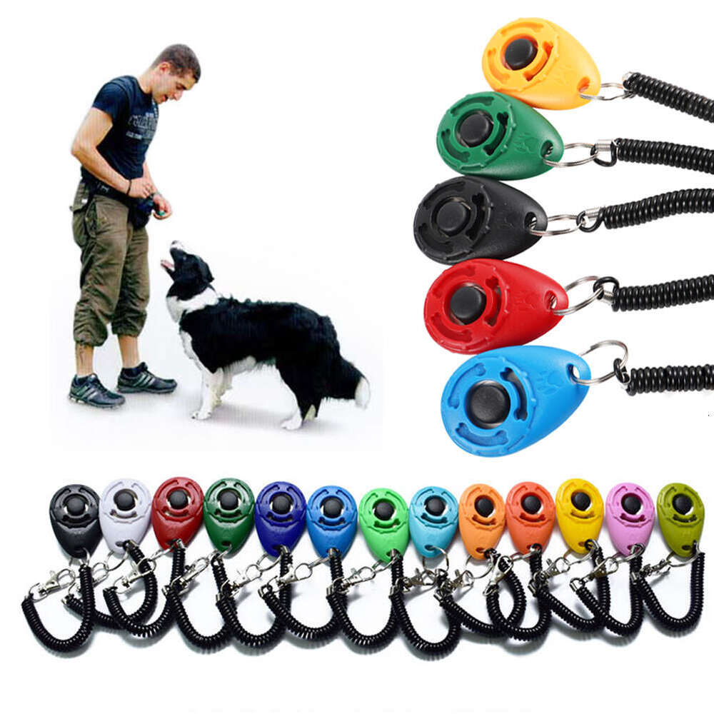 Training Clicker Pet Cat Plastic New Dogs Click Trainer Aid Tools Adjustable Wrist Strap Sound Key Chain Dog Supplies
