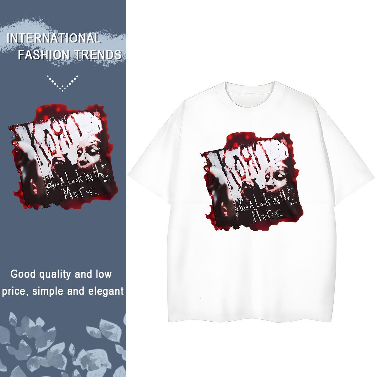 2024 DIY Men Clothes T-Shirt 230g Pure Cotton Daily Outfit scary O Neck Short Sleeves T shirt Comfortable Customized Print Tee Shirt