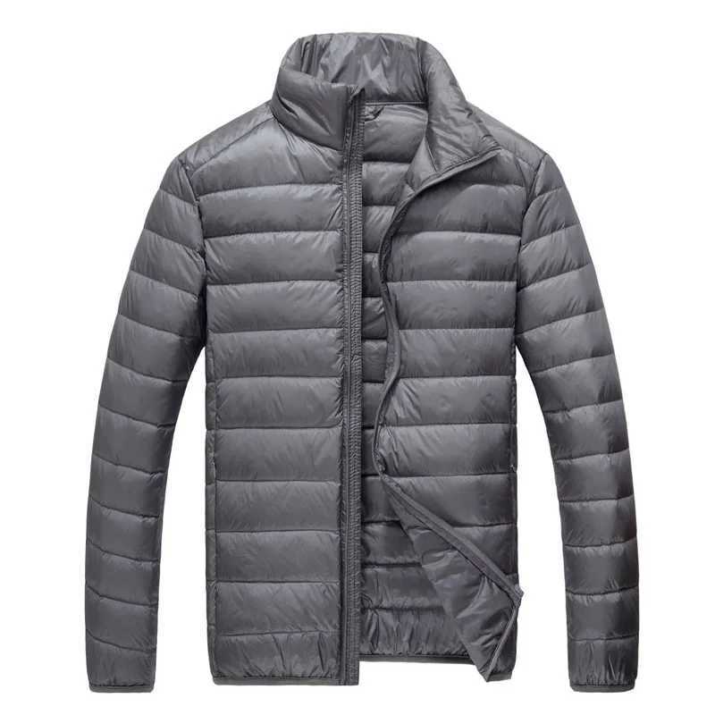 Puffer jacket Mens Down Jacket Fashion Super Light White Duck Down Jacket Stand Collar Solid Color Simple Autumn and Winter Coat Mens Jacket M240821