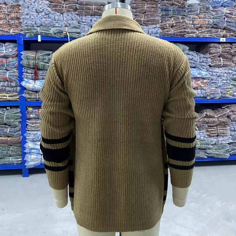 Mens Printed Knitted Cardigan Elegant Trendy Personality Jacquard Sweater Autumn Winter Fashion Casual Jacket Clothes 240821