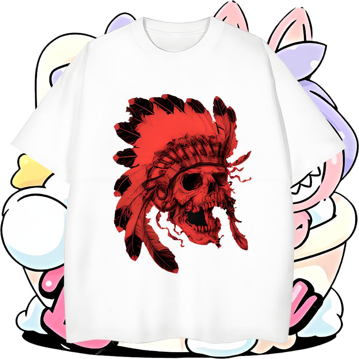 2024 Designer Tshirts 100% Cotton 230g Casual scary Breathable Soft Man T Shirts High Quality Cartoon Printing L-4XL Polos
