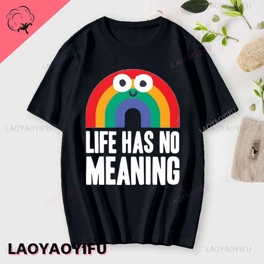 Fruit Funny Sarcastic Rainbows Printing T-shirt An Apple A Day You Die Anyway Cotton Tshirt Men Women Short-sleev Fashion Tees yway