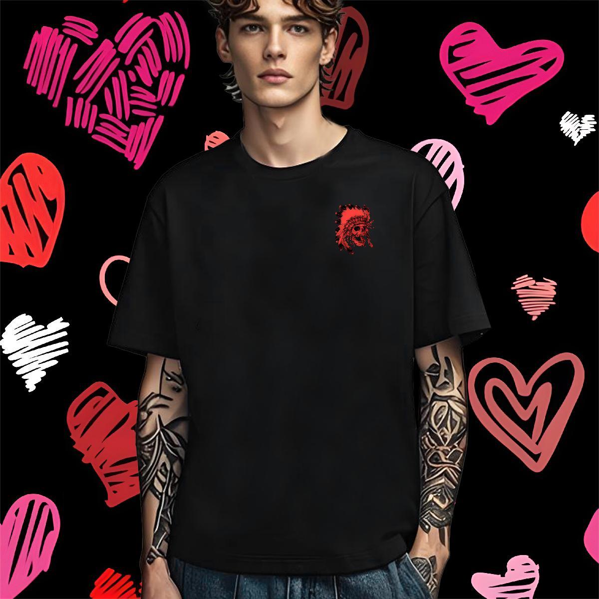 Custom scary Men Clothes T-Shirt 100% Cotton 230g Mens T Shirts Graphic Street Wear Breathable Soft Cool Polos