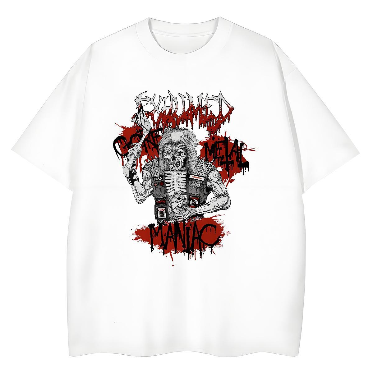 Classic Men Tops Tees 100% Cotton 230g Daily Outfit skull Crew Neck T Shirt For Man Loose Fit Oversized 4XL Tops Shirt