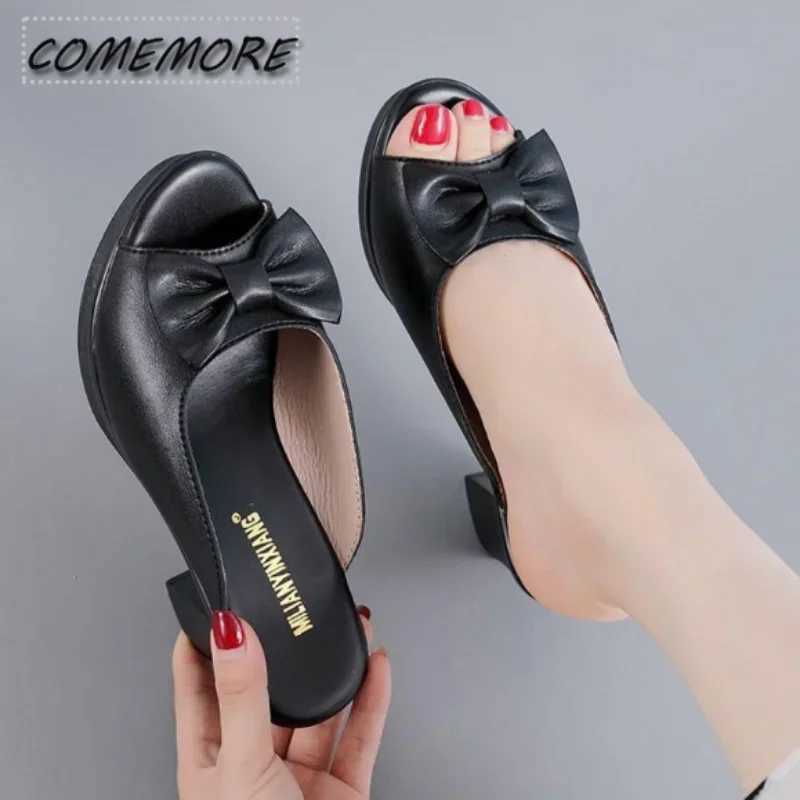 Luxury Womens Shoes Sandals Luxury Woman Summer Comfortable Slippers Butterfly-knot Flip Flops Thick Sole Mules Casual Footwear CL240806