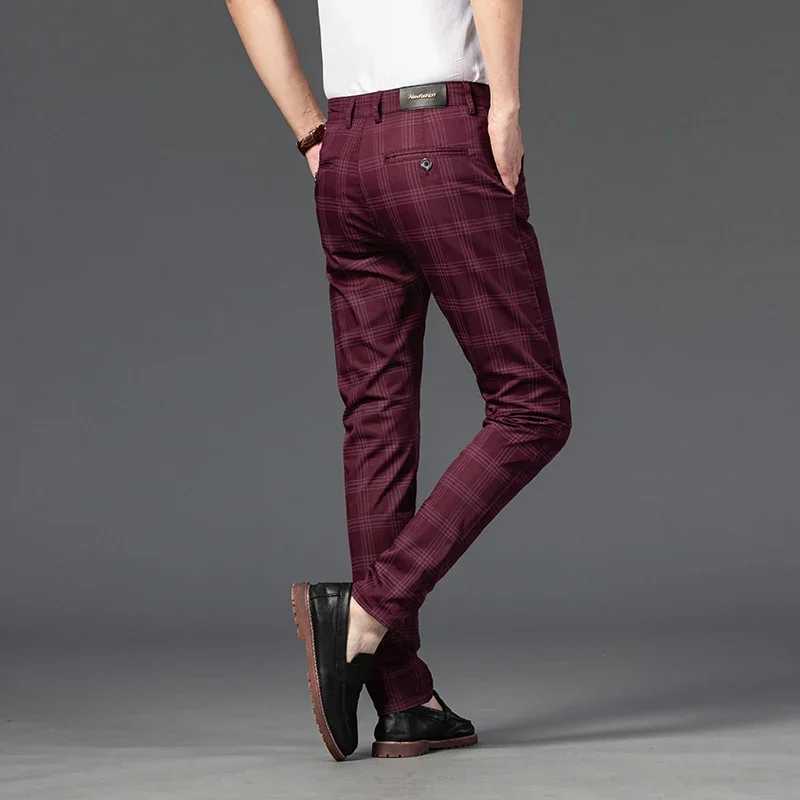 Spring Mens Trouser Fashion Business Classic Stripe Flat Black Solid Color Trouser High Quality Formal Set Mens Pants 30-38W240725