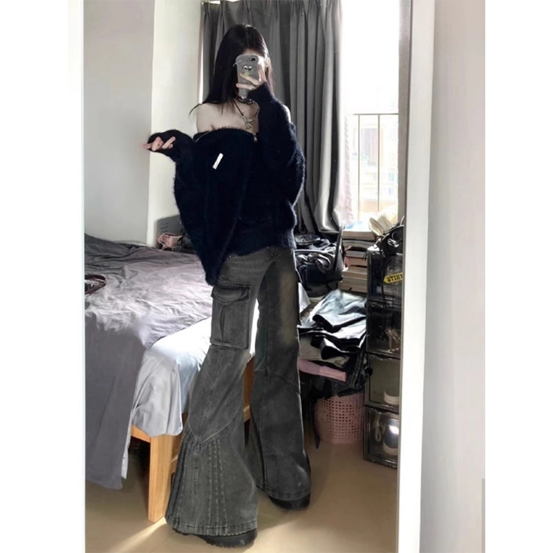 Women Baggy Cargo Jeans Vintage Y2k 90s Aesthetic Oversize Denim Trousers 2000s Harajuku High Waist Cowboy Pants Trashy Clothes Z260313