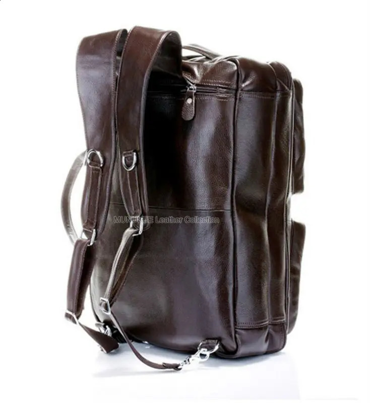 Fashionable multifunctional full grain leather travel bag mens y 240820