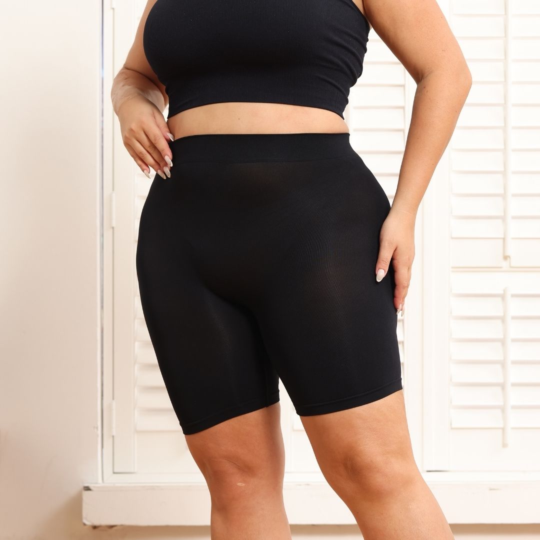womens solid color seamless high waist and high elasticity shaping sports shorts body shaper tummy controlpn06