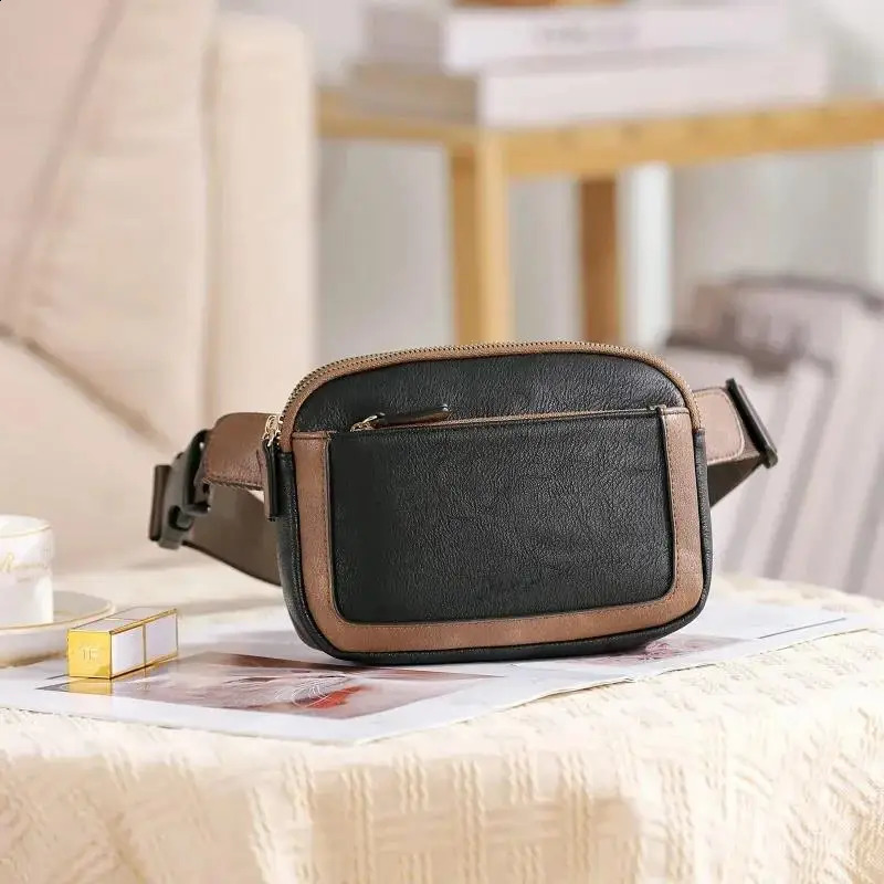 Women Fashion PU Waist Pack Casual Crossbody Chest Bags Unisex Hip Sack Travel WaterProof Belt Bag Sport Purse Pocket for Ladies 240821