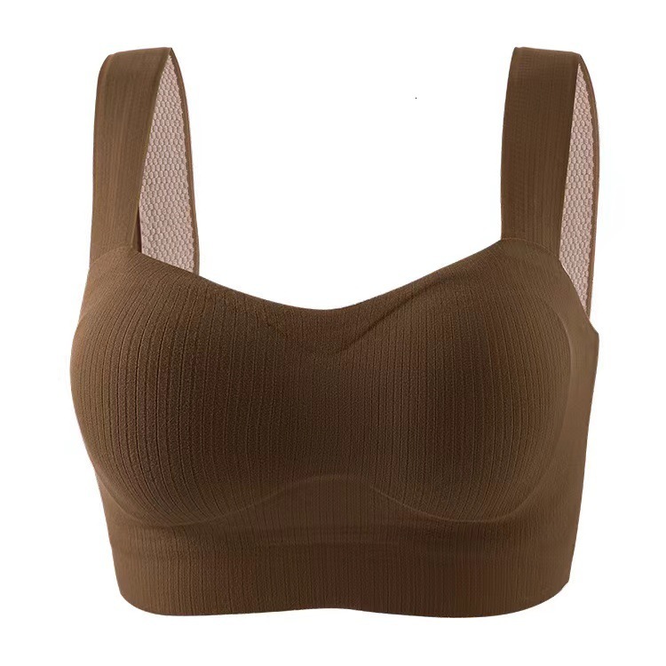 Autumn winter vest style underwear for women, seamless gathering without steel rings, warm and comfortable, anti sagging, non running cup one-piece br