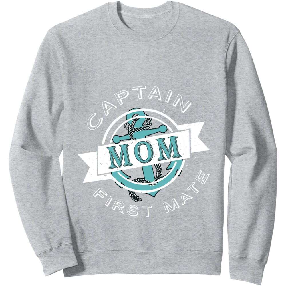 Long Sleeve Shirts for Men sweatshirt Captain Mom First Mate Funny Boat Ship Sailor Gift Sweatshirt T shirt Tee Streetwear Casual tops