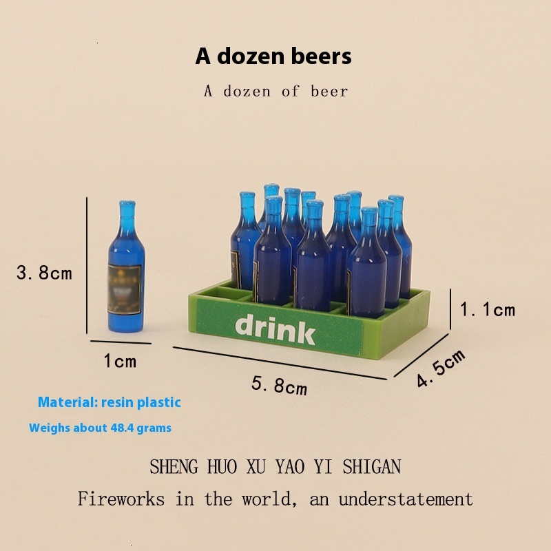 Miniature simulation of foreign wine bottles, beverage baskets, baby houses, decorative accessories, handicrafts, scene ornaments