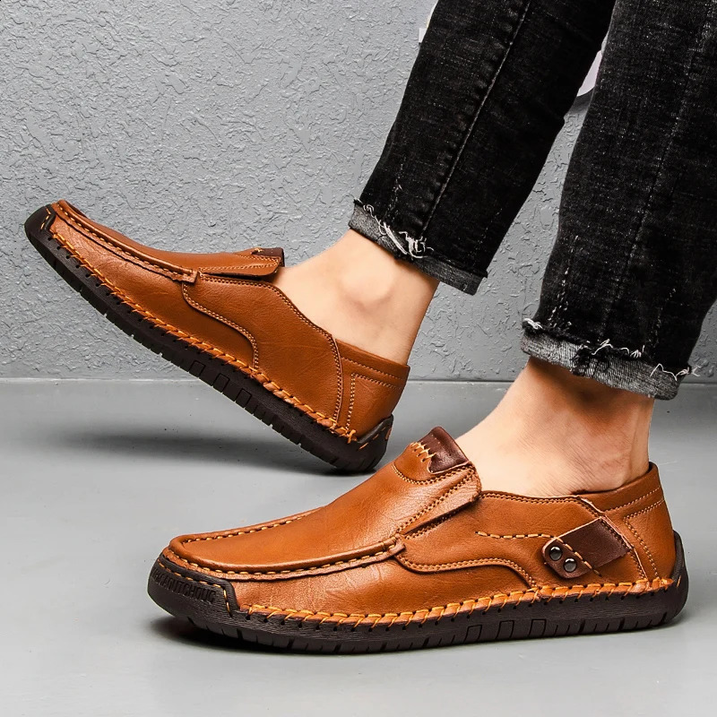 Mens casual shoes split leather mens casual shoes smooth sports shoes sizes 39-48 mens spring shoes 240821