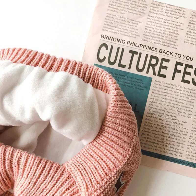 Baby Hats 1-3 Years Boys Girls Bonnet Winter Warm Thicken Hats Kids Infant Cute Ears Knit Hats for Children Beanie Muts M240821