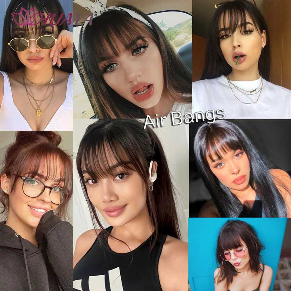 Synthetic Gas Extended Front Edge Clip Style Air Bangs Fiber Optic Hair Accessories Invisible Natural W240817