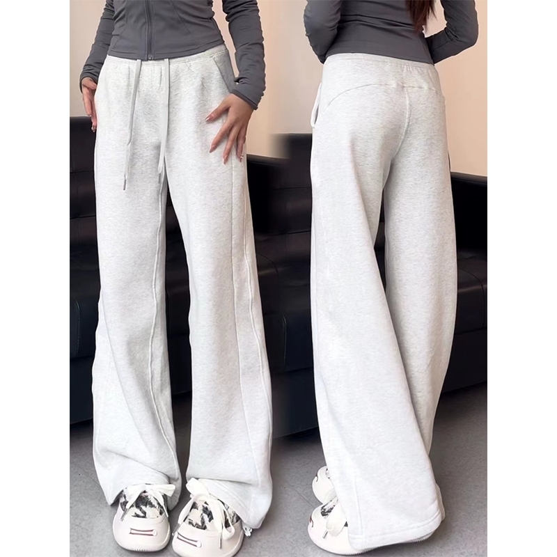 Women Grey Pants Baggy Vintage Harajuku Y2k 90s Retro Oversize Sweatpants High Waist Wide Jogger Trousers 2000s Clothes Z260314
