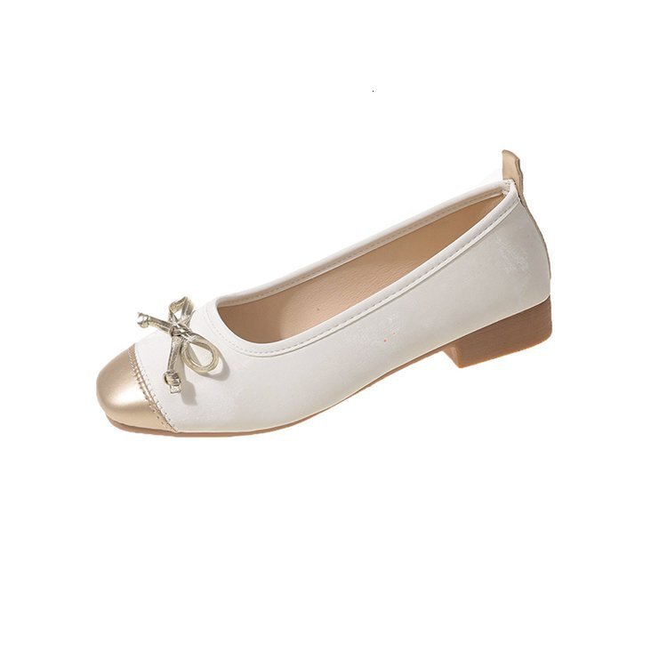 Ddmysports French Bow Flat With Soft Soles Single Kick Grandma Spring And Summer Styles Bean Mom S Women Shoes Scoop OUTDOOR