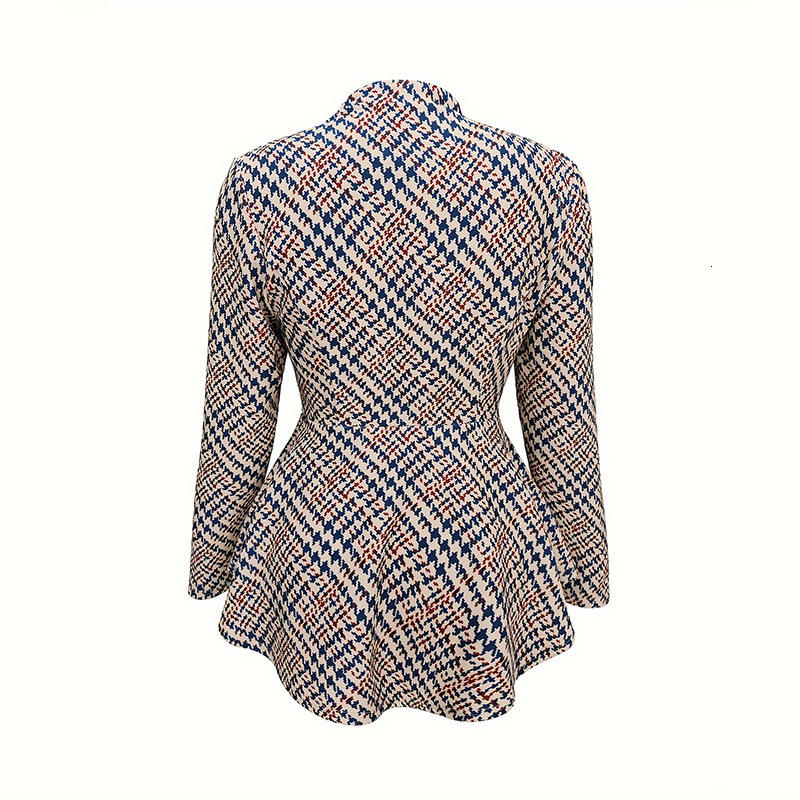 Women's clothing 2024 new printed commuting style long sleeved lapel suit elegant irregular loose jacket top