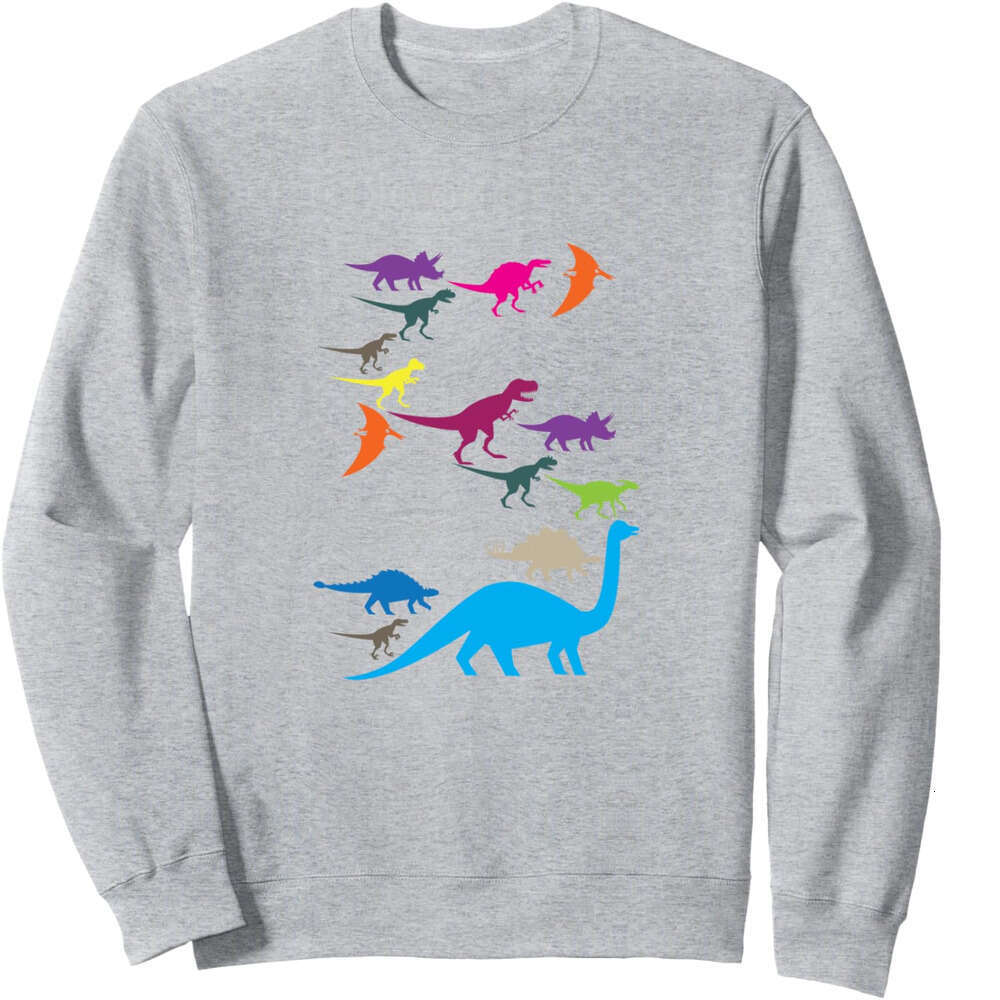 Long Sleeve Shirts for Men sweatshirt Colorful Dinosaur Species Paleontologist Funny Gift Sweatshirt T shirt Tee Streetwear Casual tops clothes