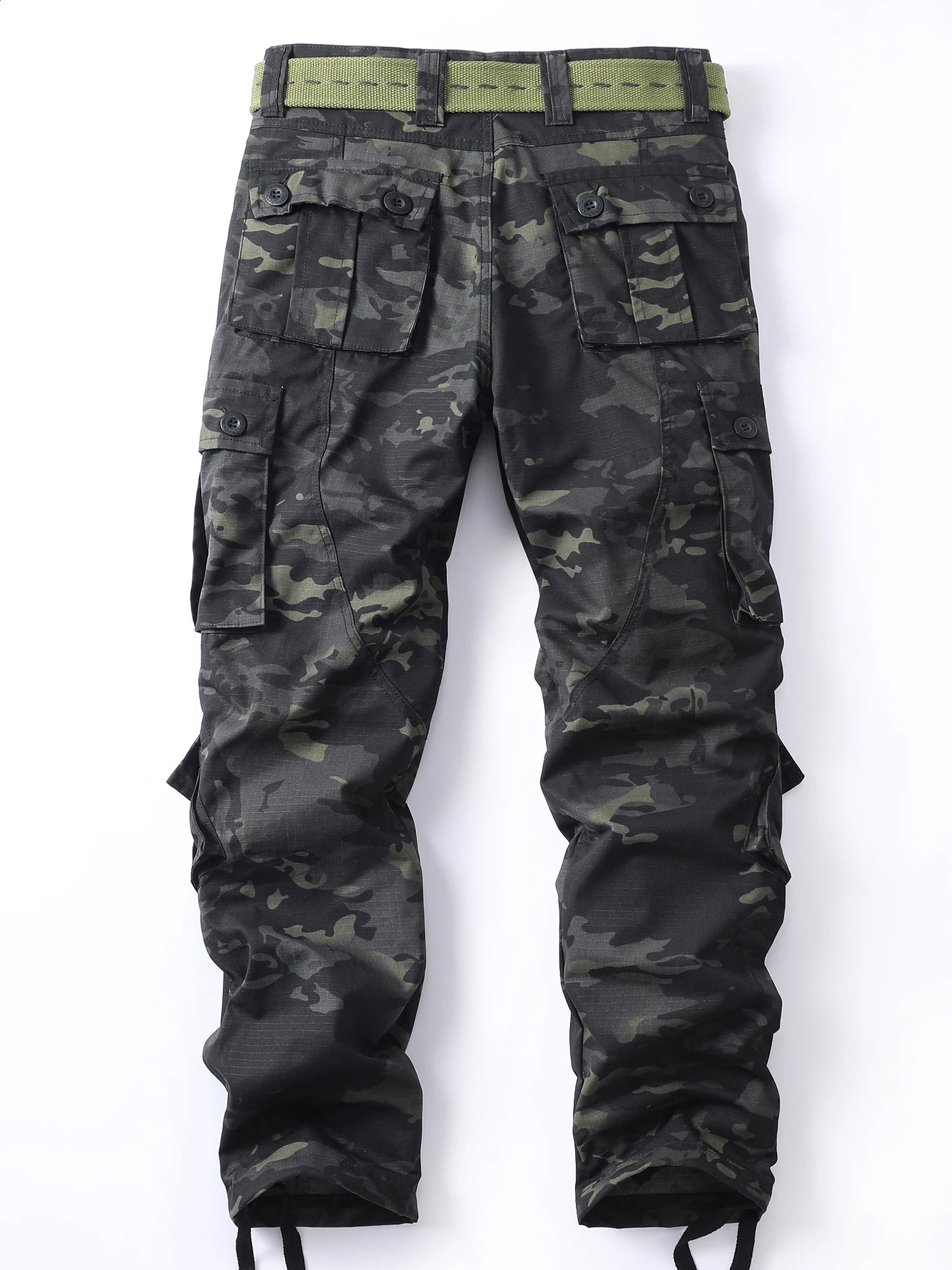 AKARMY fashion camouflage cargo pants loose casual outdoor mens work streetwear hiphop style without belt 240821