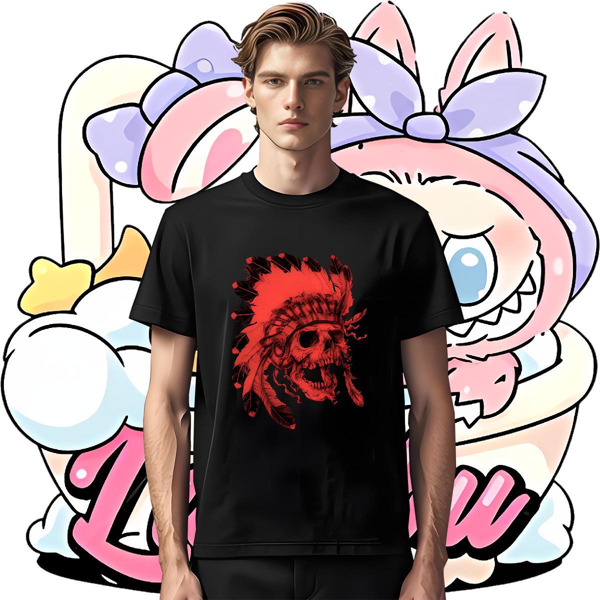 2024 Designer Tshirts 100% Cotton 230g Casual scary Breathable Soft Man T Shirts High Quality Cartoon Printing L-4XL Polos