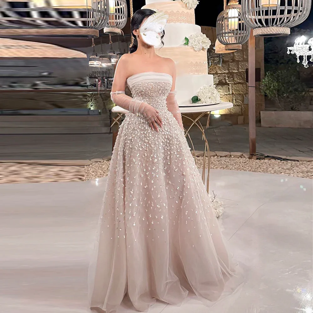 A Line Wedding Dress 2024 Side Slit Vestido De Noiva Satin Appliqued Women V Neck Bridal Gown Bridal Party Gowns Custom Made 01
