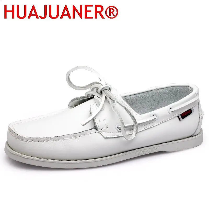 HUAJUNER Spring Solid Mens Boat Boots Fashion Leather Jacket Slippers and Lace Casual Shoes Mens Comfortable Lazy Shoes 240821