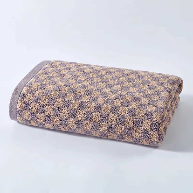 Plaid Towels Set Cotton Yarn-dyed Jacquard Face Towel Absorbent Soft Bath Towel for Home Hotel Bathroom Towel M240820