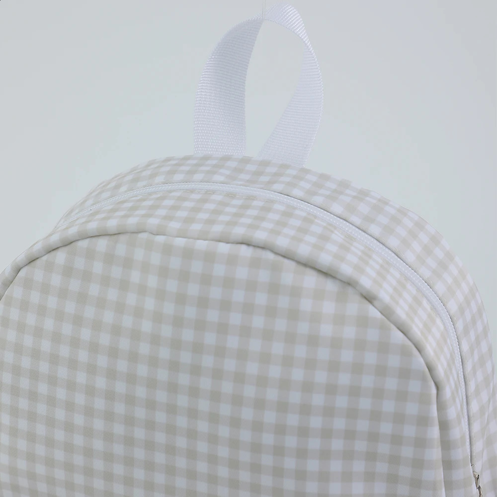 Plaid Backpack for Girls Boys Flower Waterproof Nylon Durable and Lightweight Suitable Students 240820