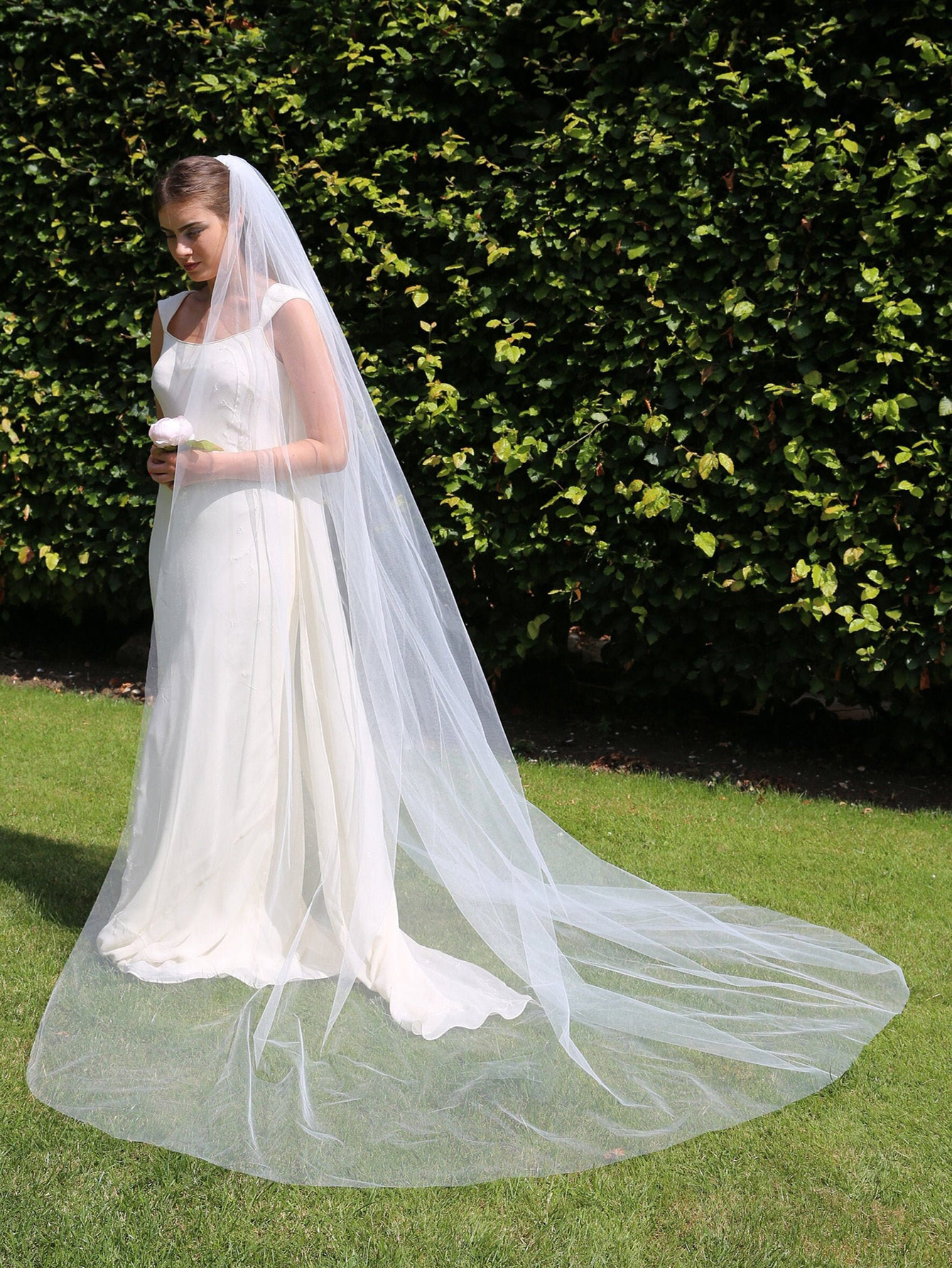 3M Romantic Headdress One-Layer Bridal Veil Cathedral Length Tulle Wedding Veils White Or Ivory Bride's Veil Hot Sale