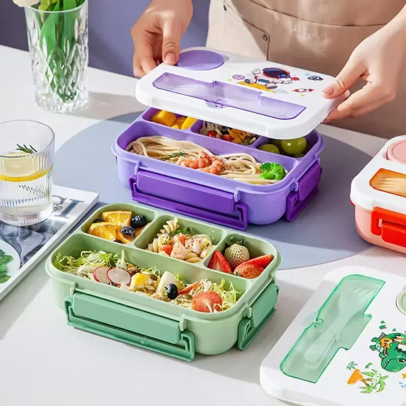1300ML Bento Lunch Box for Kids Girls Cute Dinosaur Bento Box Sand Snack Fruit Box Food Storage Container Microwave Oven 240821