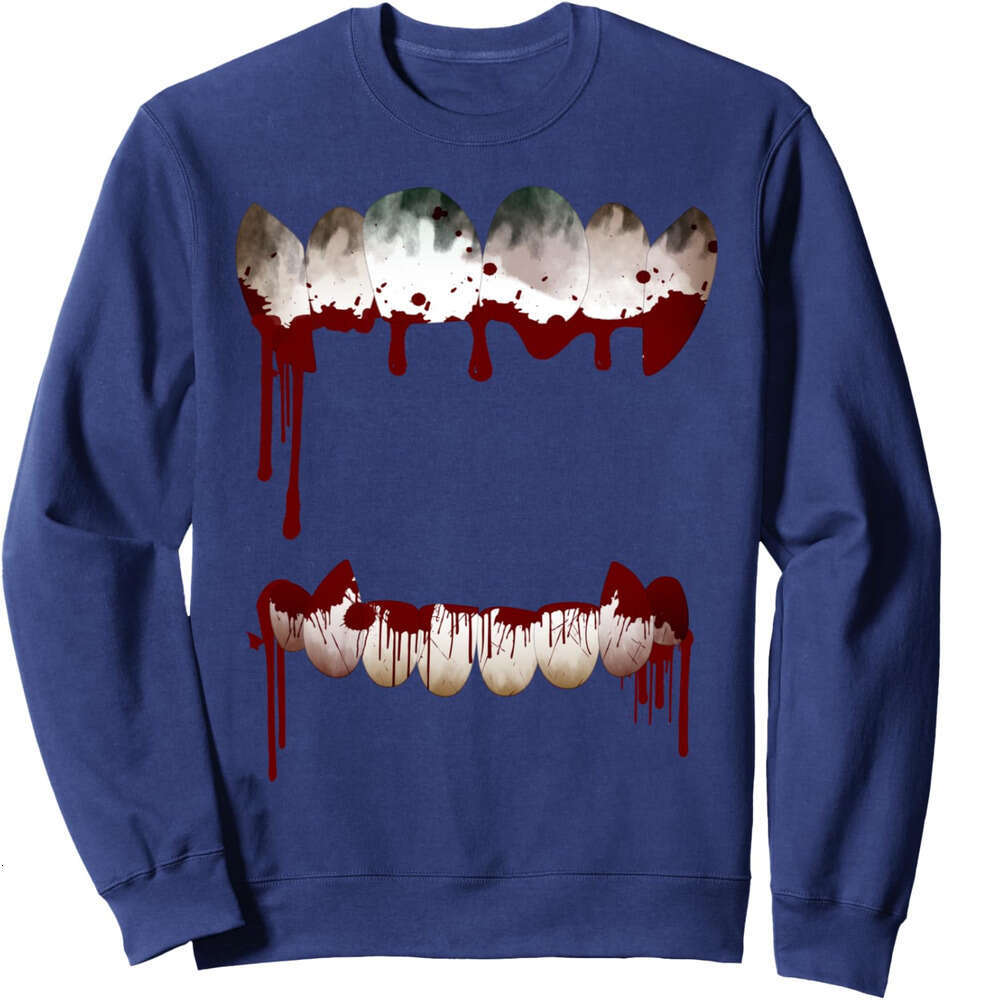 Long Sleeve Shirts for Men sweatshirt Scary Horror Graphic Mouth Bloody Teeth Halloween Sweatshirt T shirt Tee Streetwear Casual tops clothes