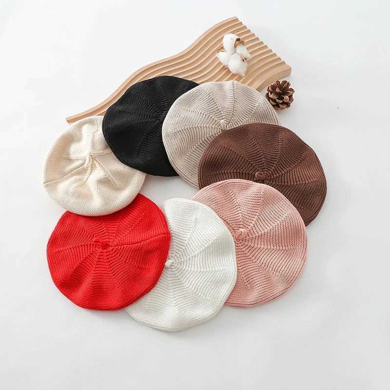 MILANCEL New Baby Knitting Berets Cotton Kids Cap Solid Newbron Korean Girls Hat M240821