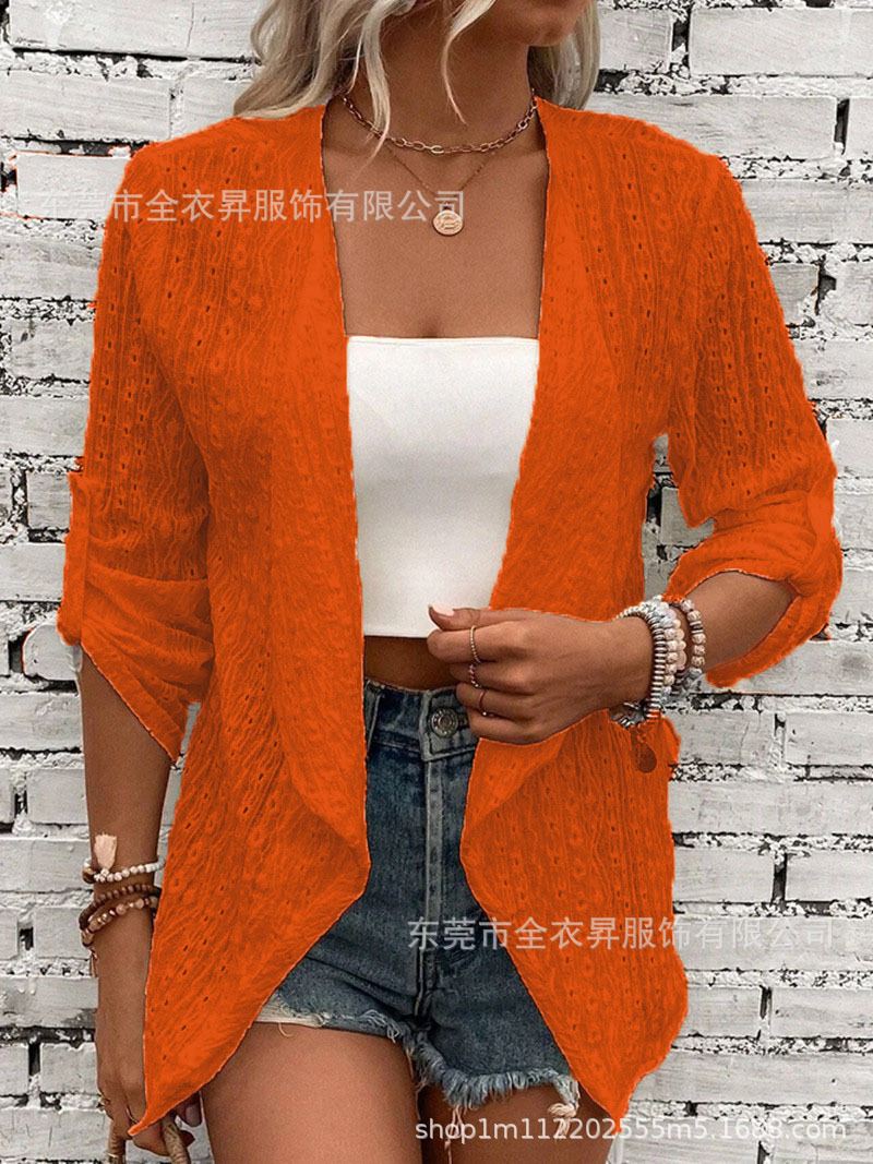 2024 Autumn/Winter TEMU New Women's Solid Color Casual Knitted Cardigan