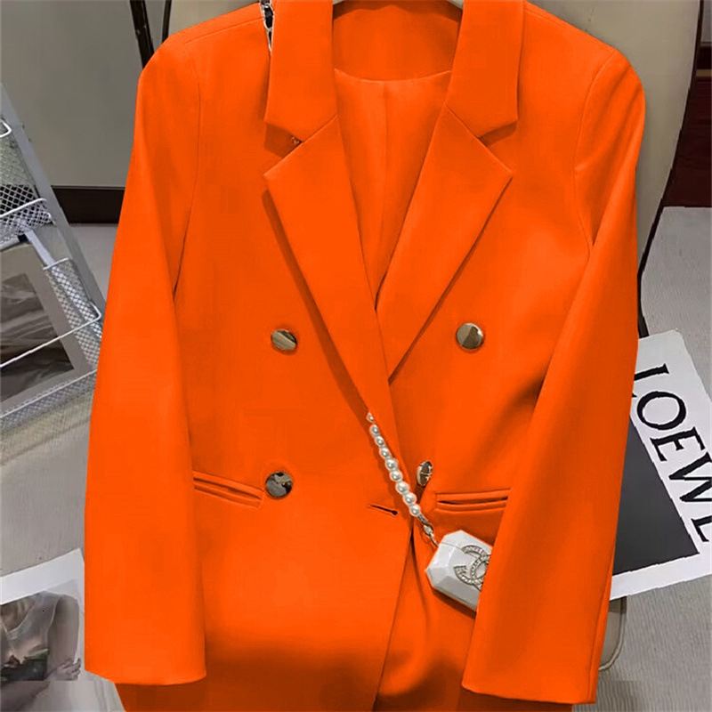 Orange jacket for women spring and autumn 2024, new Korean style high-end style, trendy suit in 22 colors