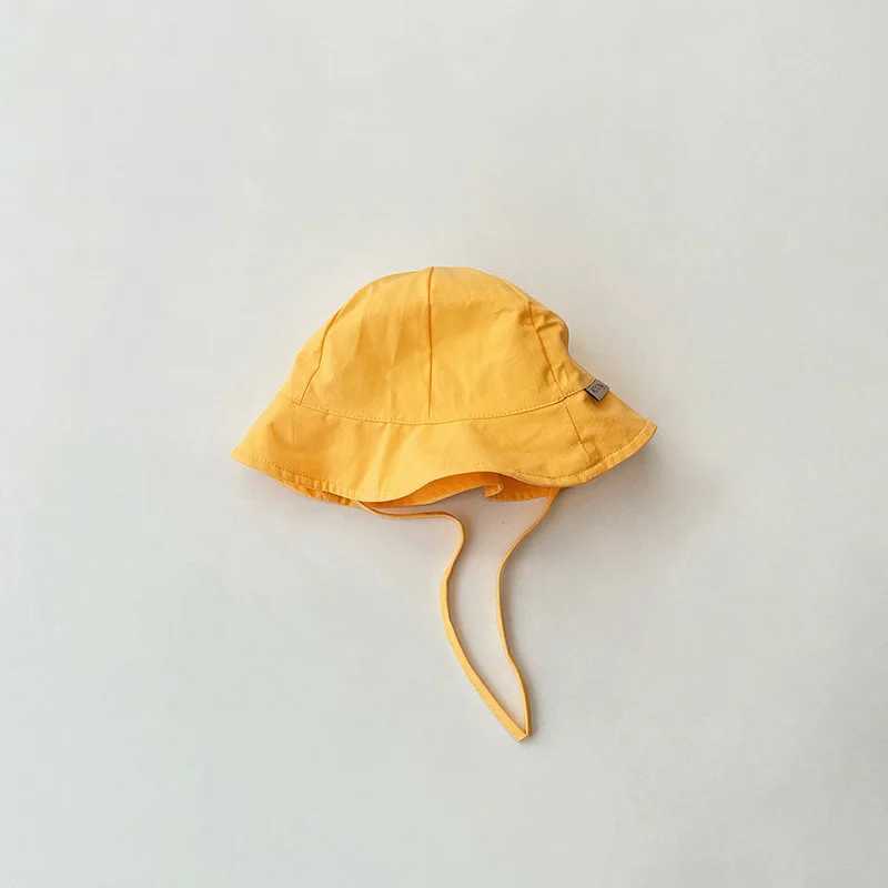 Newborn Cotton Solid Soft Spring Summer SunHat Children Bucket Hat Wide Brim Infant Kids Fisherman Hat Beach Seaside Cap M240821