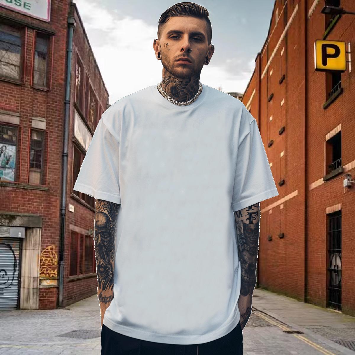 DIY Customized Men Clothes T-Shirt 230g Cotton Daily Outfit skull Breathable Short Sleeve T-Shirts High Quality Plus Size Cartoon Tees