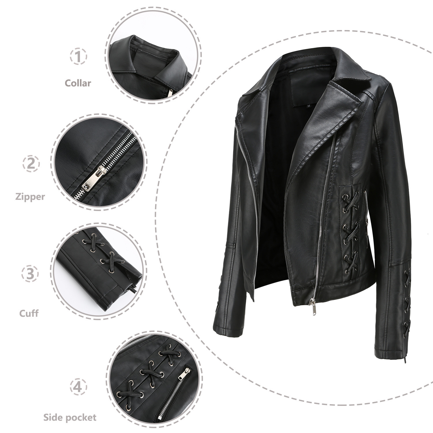 2024 New Fashion Knitted Leather Strap Coat Popular Clothing Casual Jacket Women's G5091