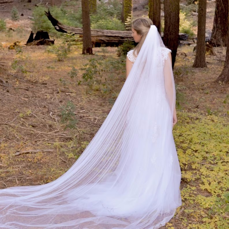 3M Romantic Headdress One-Layer Bridal Veil Cathedral Length Tulle Wedding Veils White Or Ivory Bride's Veil Hot Sale