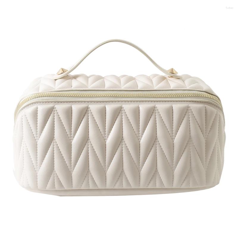 Cosmetic Bags PU Storage Bag Multifunctional Makeup Brush Large Capacity Lightweight With Zipper Portable For Holiday Gifts