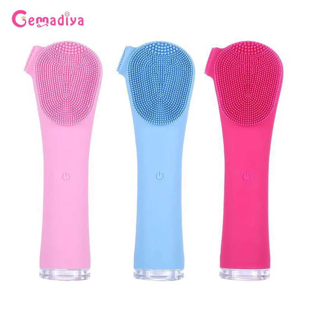 Silicone Facial Cleansing Brushes Electric Soft Facial Washer Ultrasonic Blackhead Face Cleaning Massager Brush Skin Care Tools Y240821