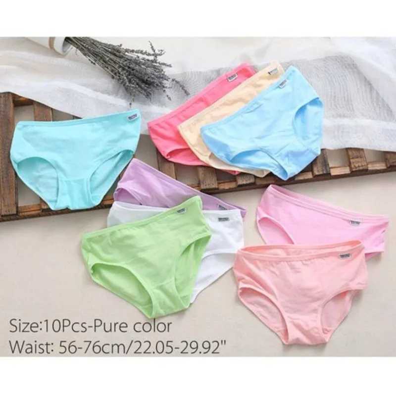 4Pcs/Lot Teenage Panties 10-14Years Underwear Children Cotton Kids Girls Solid Color Sport Colorful Y240821