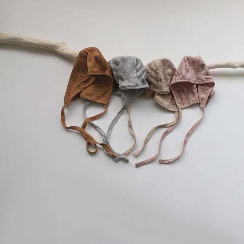 Autumn Baby Hat Solid Color Soft Cotton Infant Bonnet Caps For Girls Boys Headband Kids Beanie Cap M240821