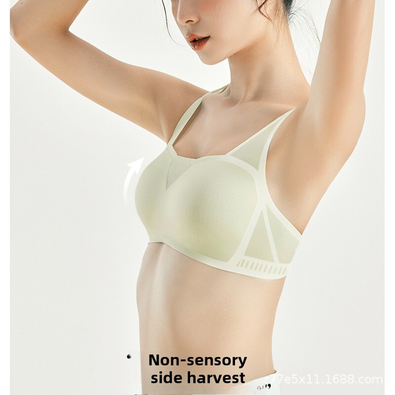 Untouched lingerie for women in summer, ultra-thin style with large small chest, gathered anti sagging, no steel ring, breathable and beautiful back b
