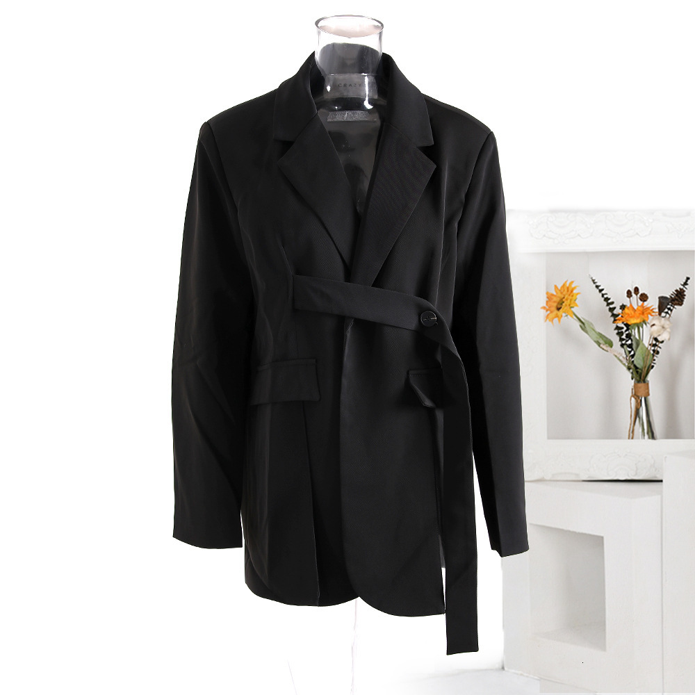 Color blocking loop design spliced jacket for women's spring new style with slit hem, niche trend loose suit