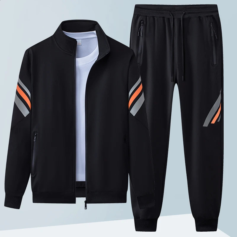 Autumn and winter sports suit zipper sweater running fitness long sleeve lapel mens two open leisure fishing bike 240821