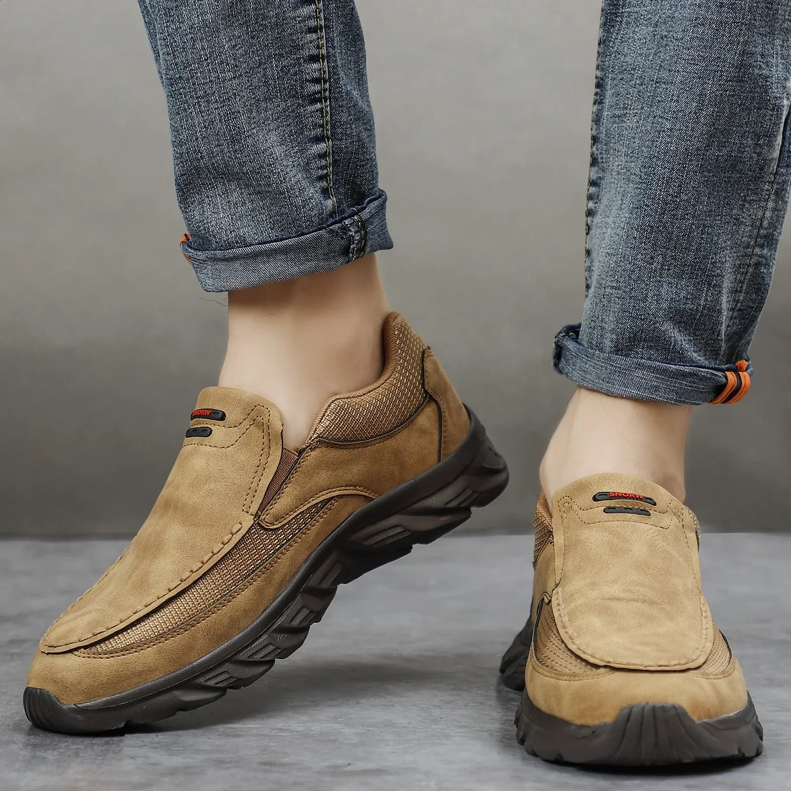 Mens leather casual shoes breathable Loafers mens sports shoes 2024 comfortable leather flat shoes sports shoes for men 240821 ww
